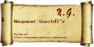 Neupauer Gusztáv névjegykártya